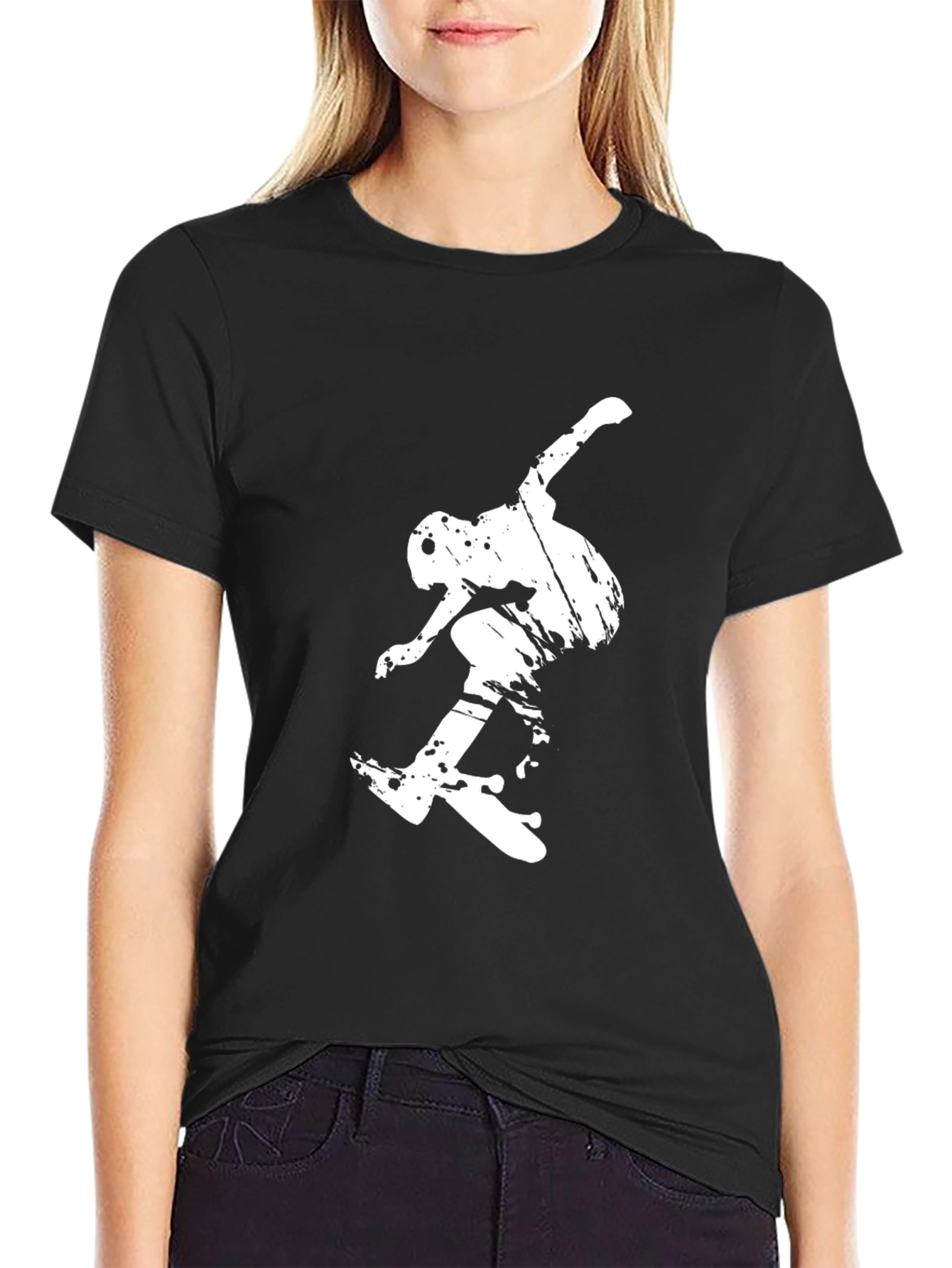Skateboarding Graphic Black T-Shirt
