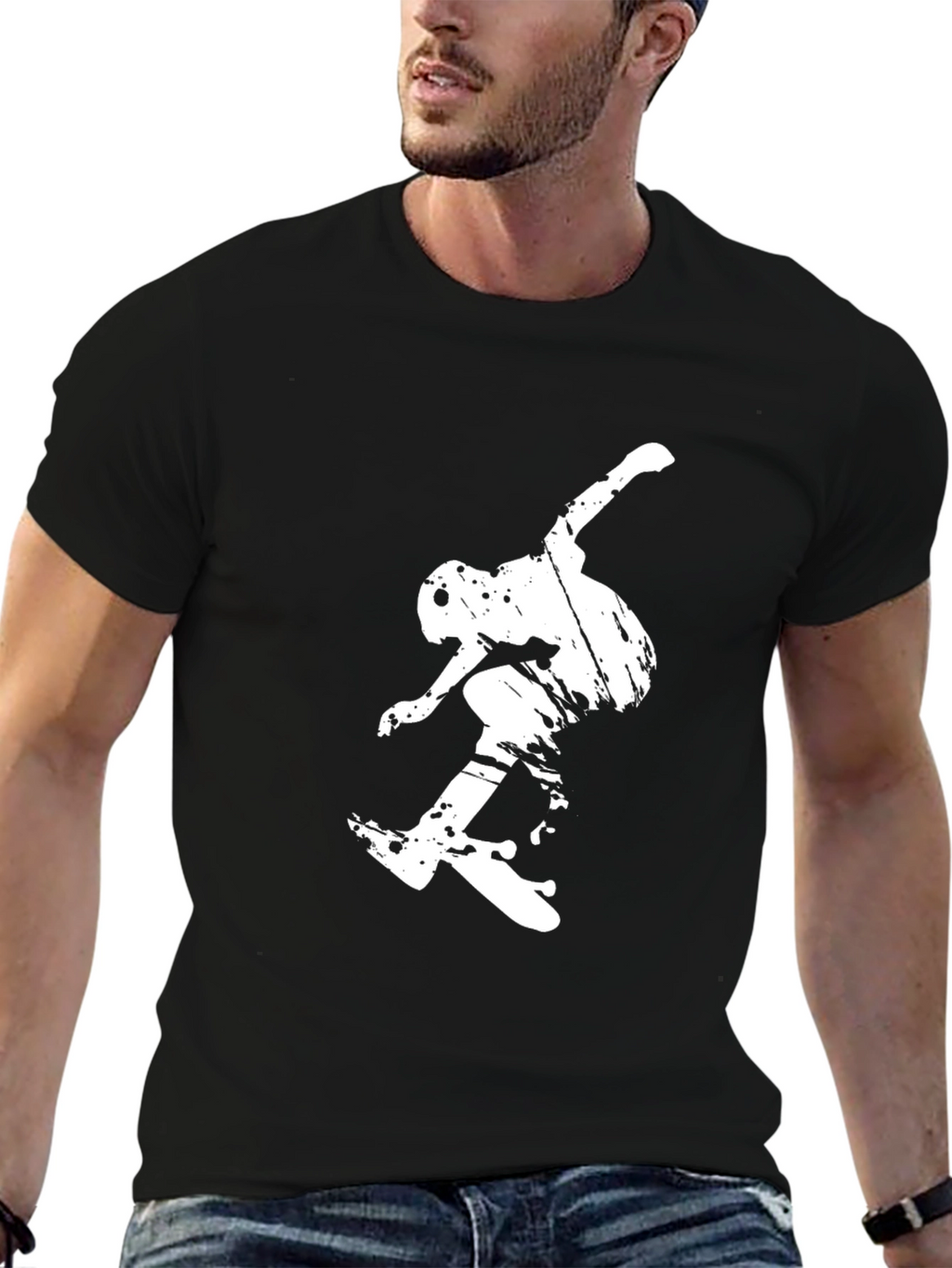 Skateboarding Graphic Black T-Shirt