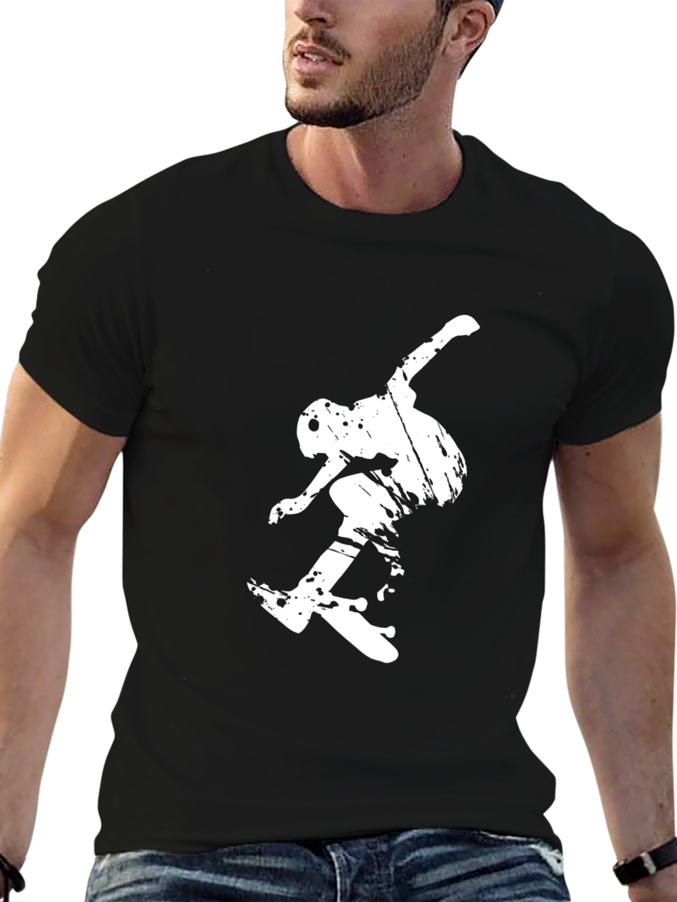 Skateboarding Graphic Black T-Shirt
