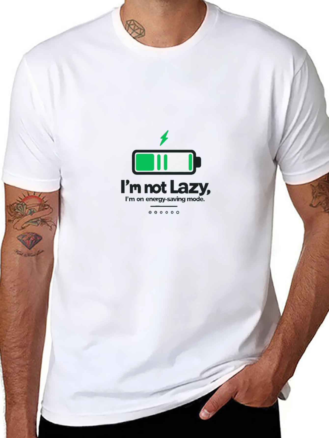 Im Not Lazy Energy Saving Mode Black T-Shirt