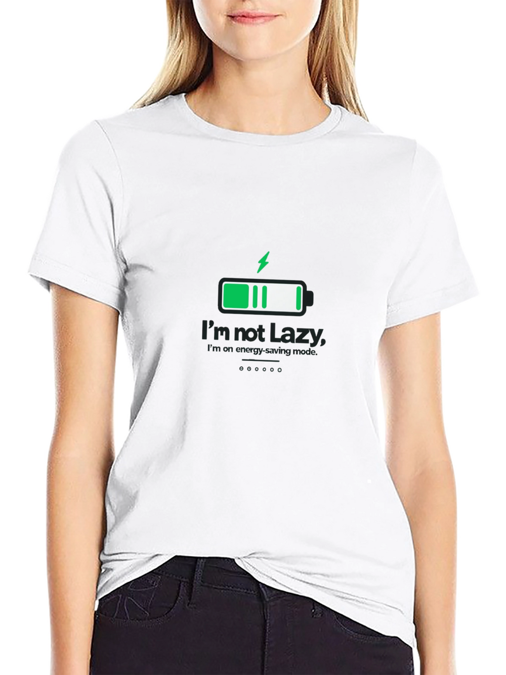 Im Not Lazy Energy Saving Mode Black T-Shirt