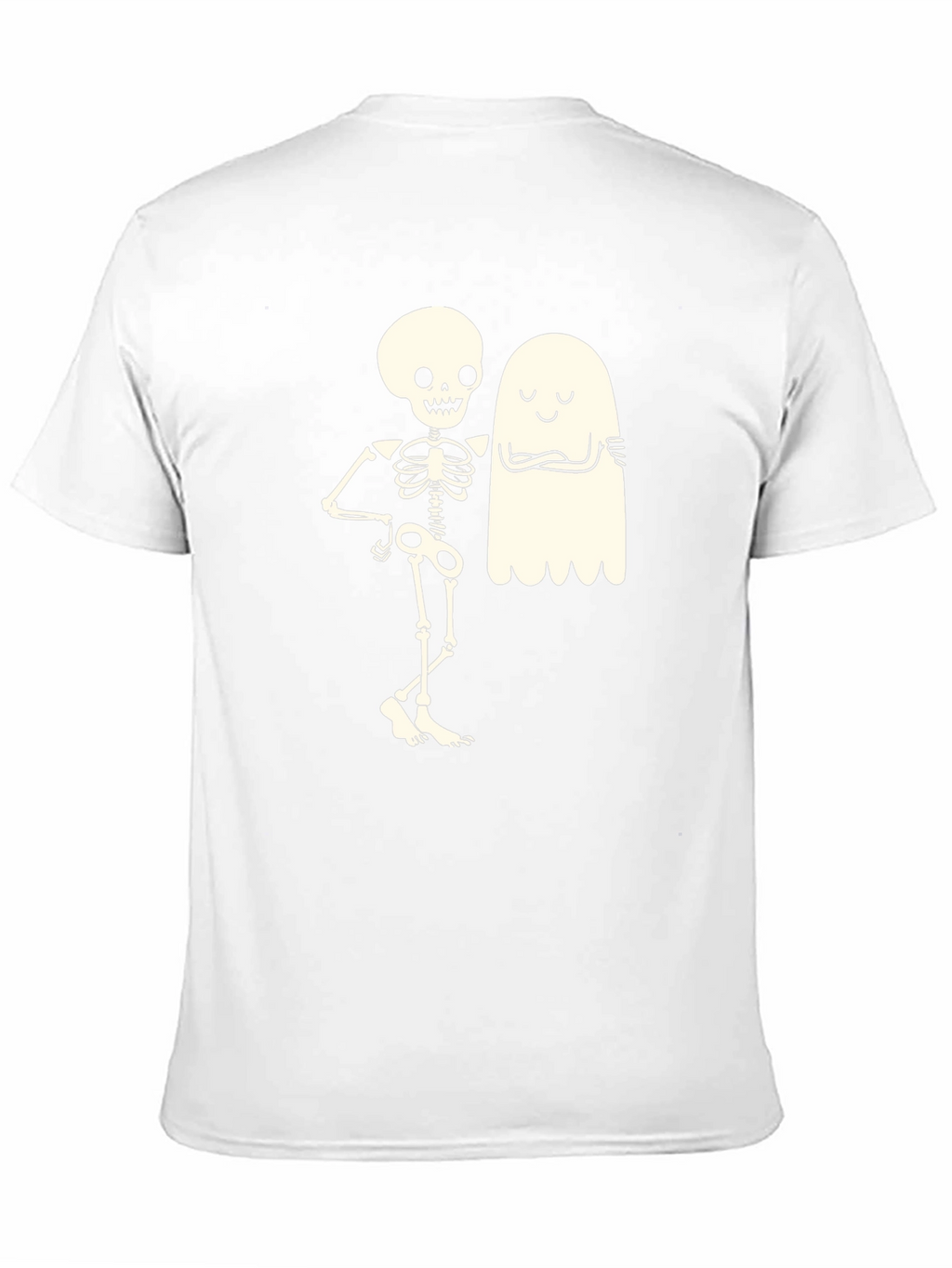 Skeleton & Ghost Graphic Tee - Halloween Fun!