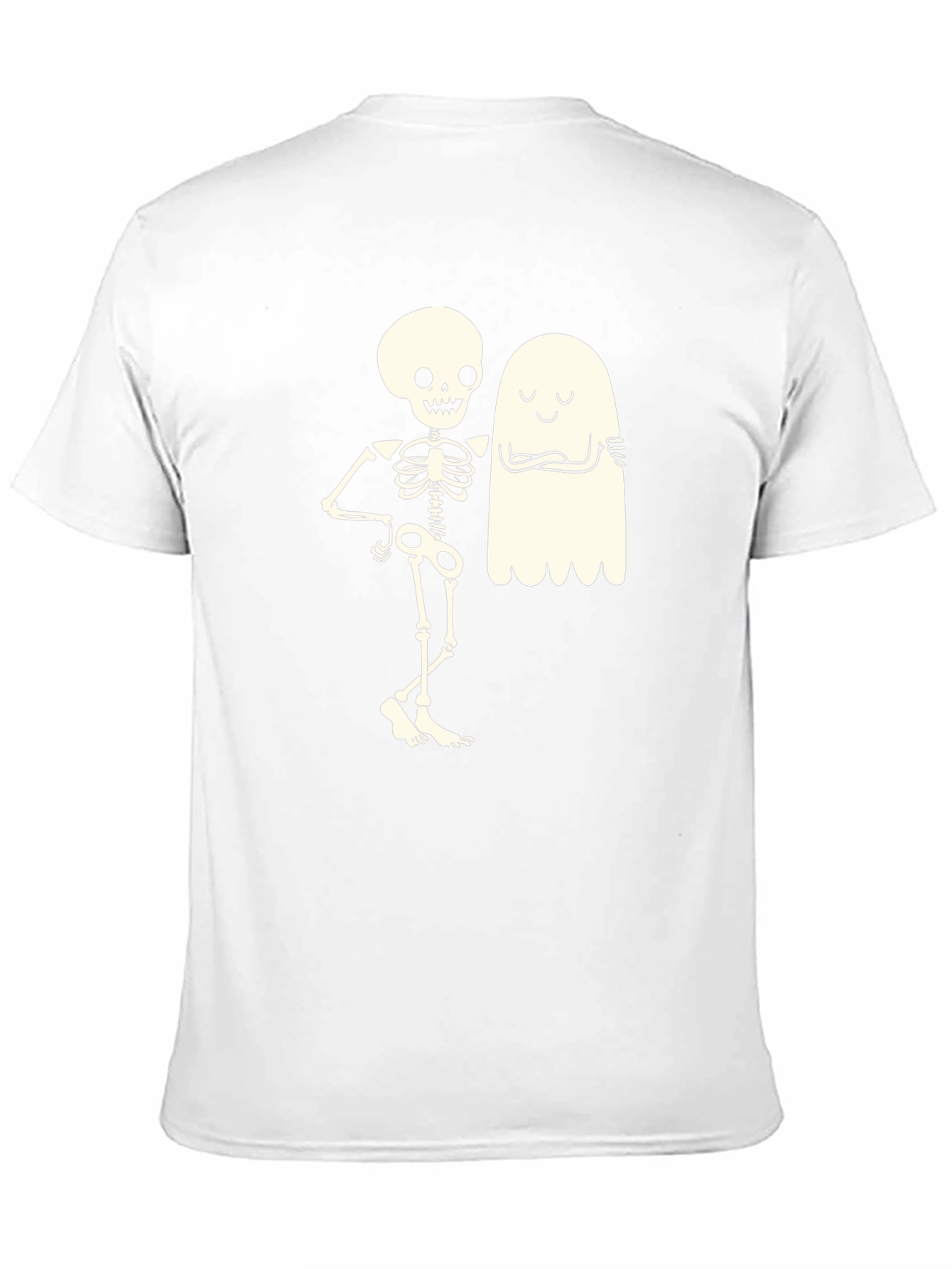 Skeleton & Ghost Graphic Tee - Halloween Fun!