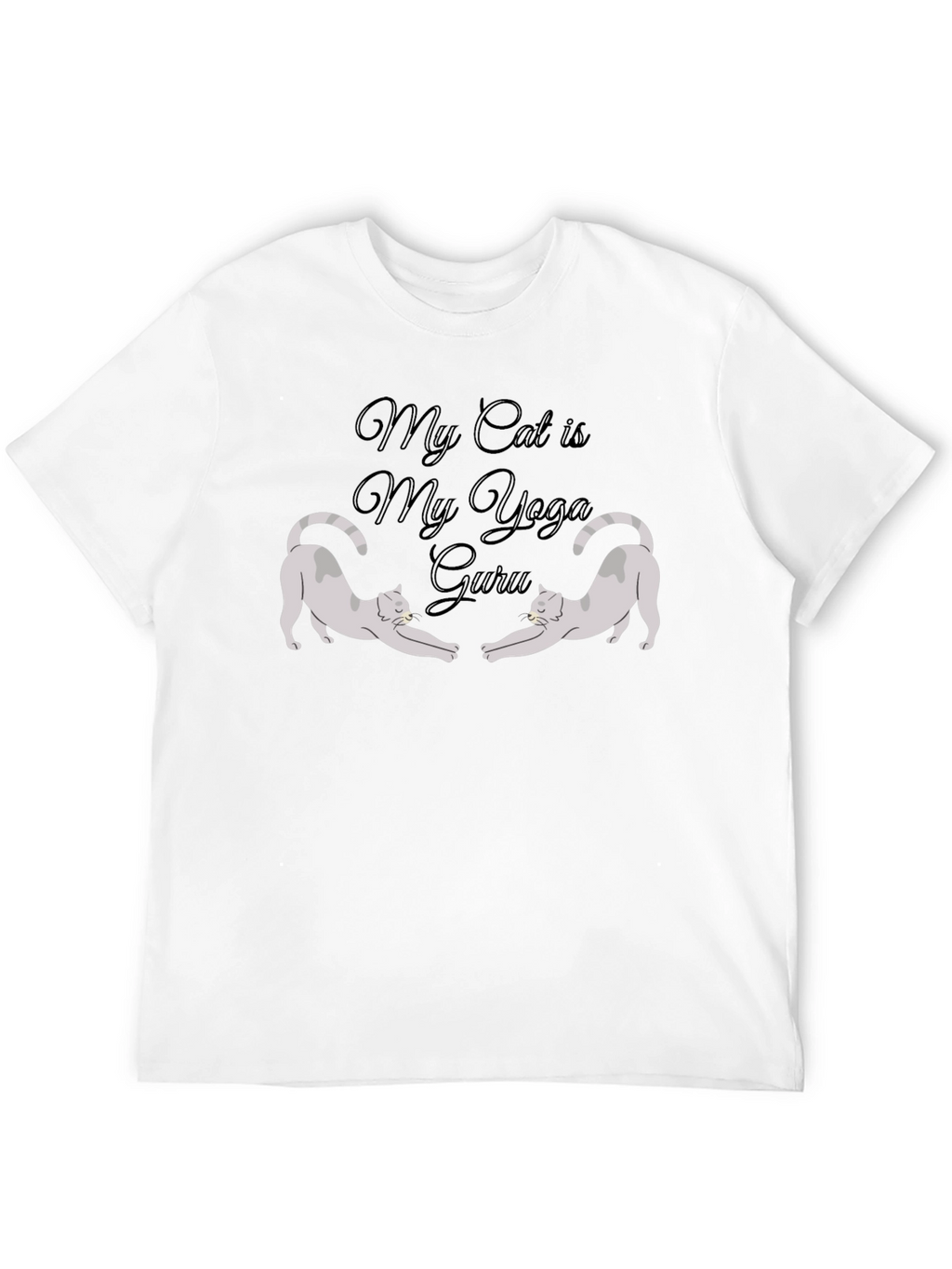 My Cat is My Yoga Guru Black T-Shirt
