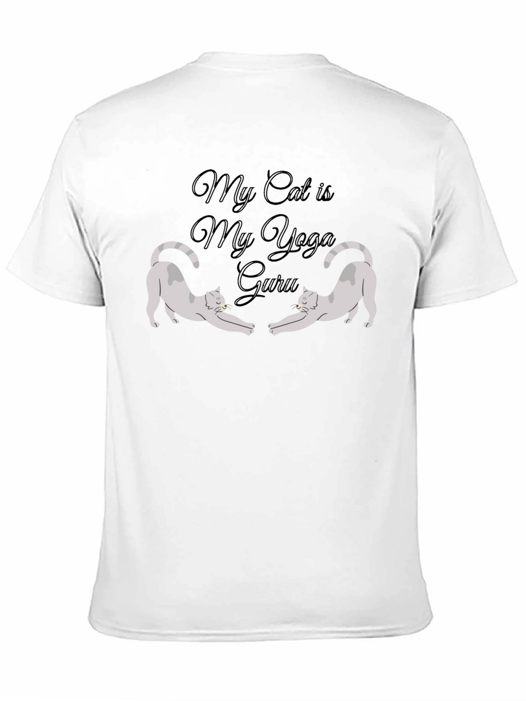 My Cat is My Yoga Guru Black T-Shirt