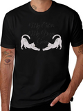My Cat is My Yoga Guru Black T-Shirt