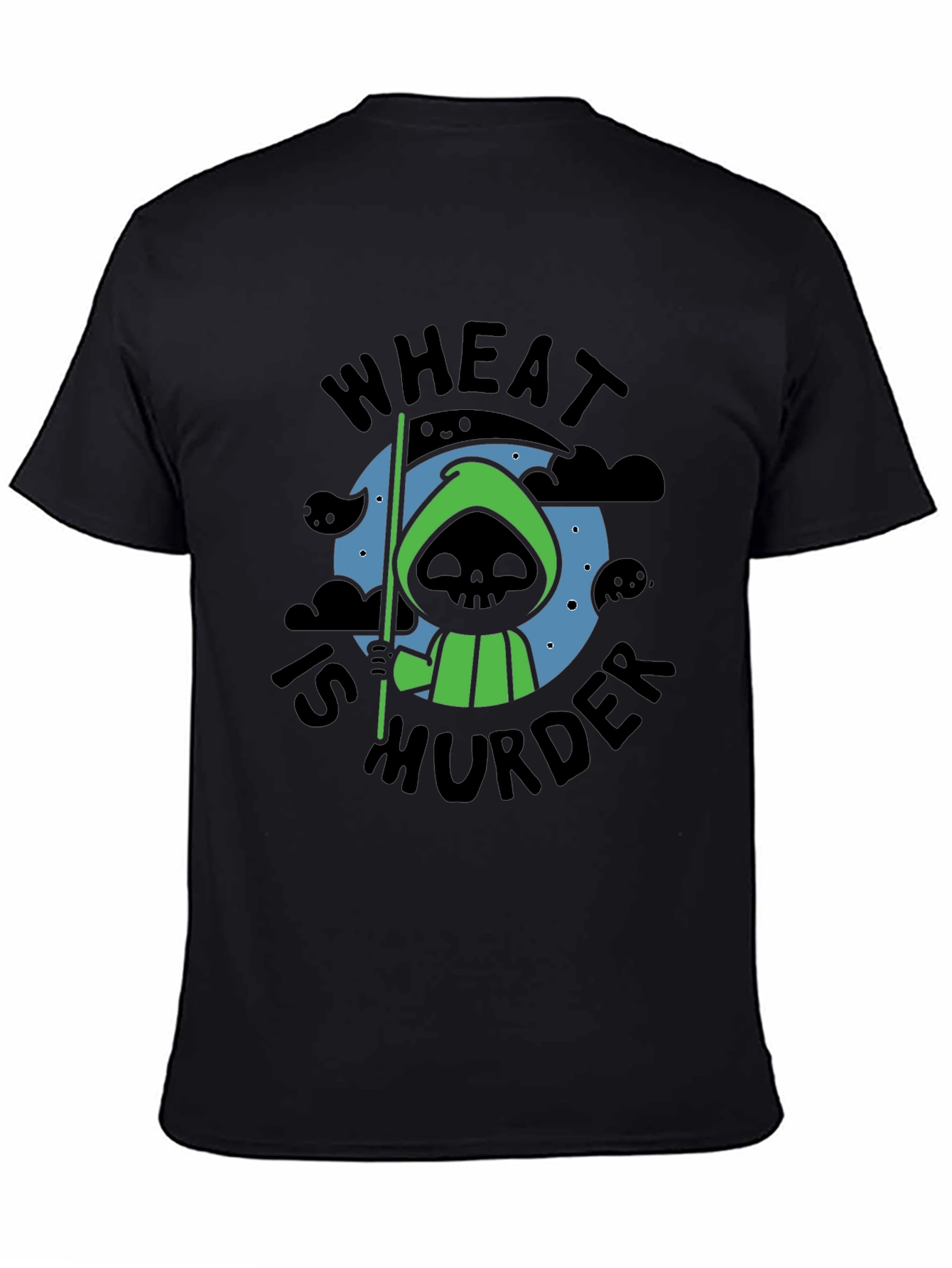 Wheat is Murder T-Shirt - Grim Reaper Design