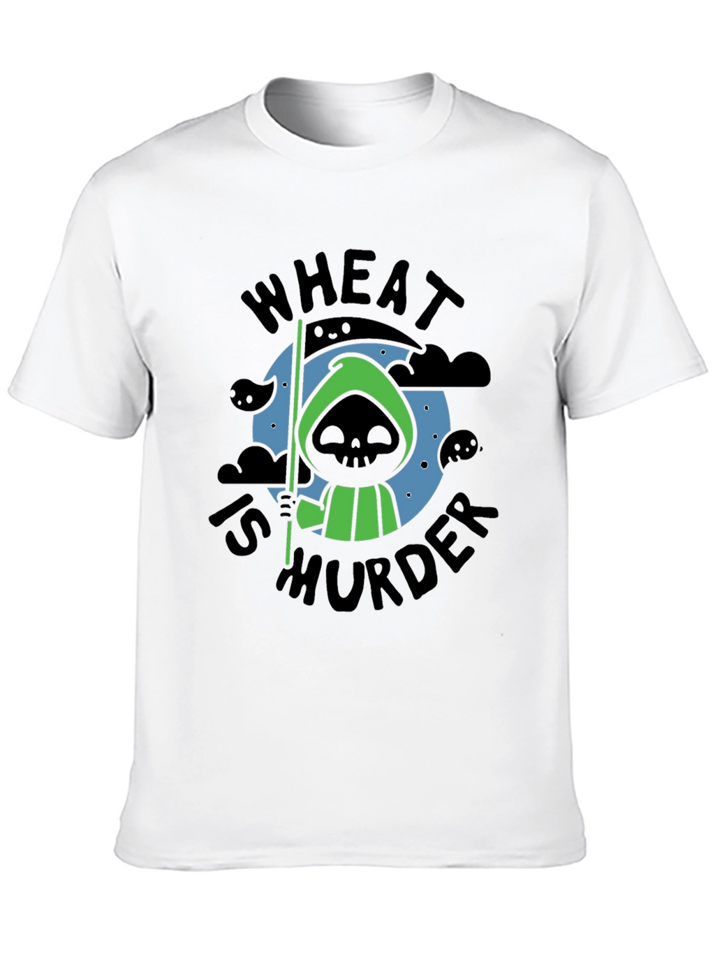 Wheat is Murder T-Shirt - Grim Reaper Design