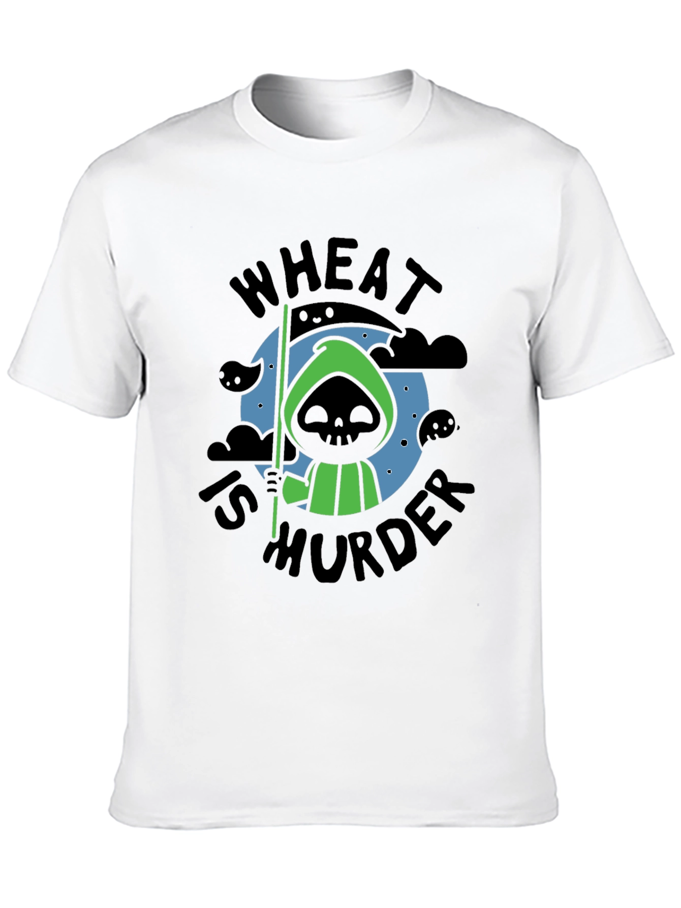 Wheat is Murder T-Shirt - Grim Reaper Design
