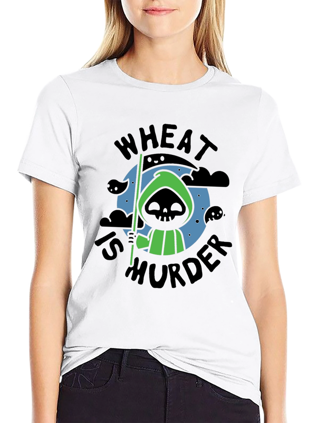 Wheat is Murder T-Shirt - Grim Reaper Design