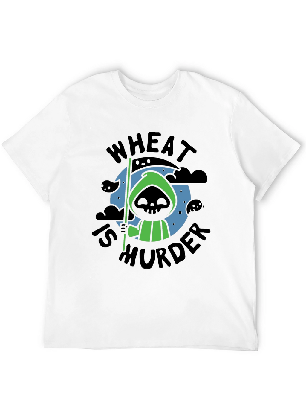 Wheat is Murder T-Shirt - Grim Reaper Design