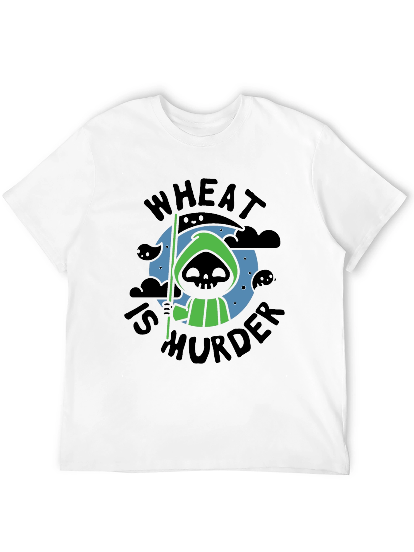 Wheat is Murder T-Shirt - Grim Reaper Design