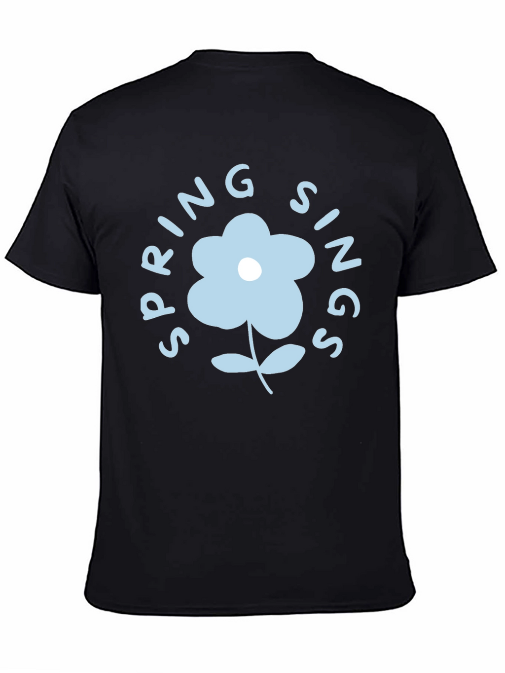 Spring Sings Flower Graphic Tee - Black