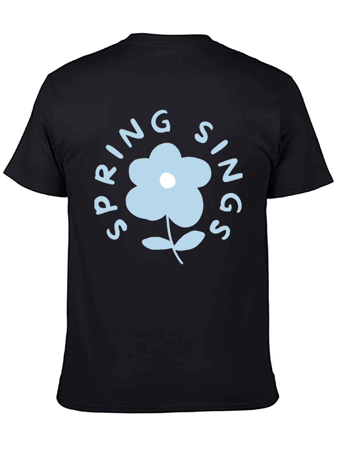 Spring Sings Flower Graphic Tee - Black