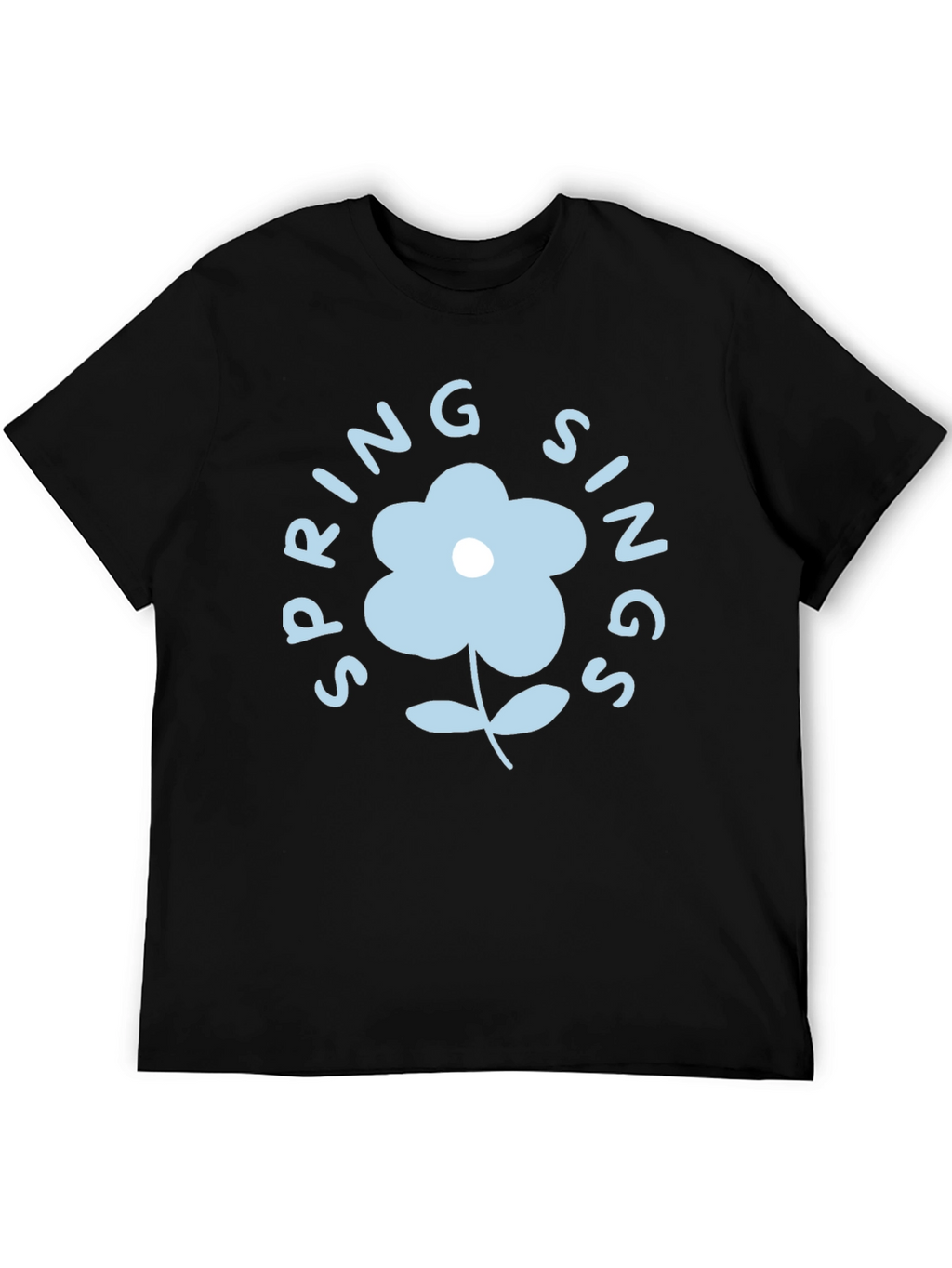 Spring Sings Flower Graphic Tee - Black