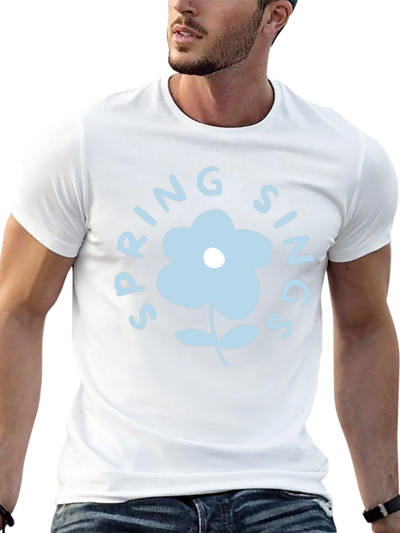 Spring Sings Flower Graphic Tee - Black