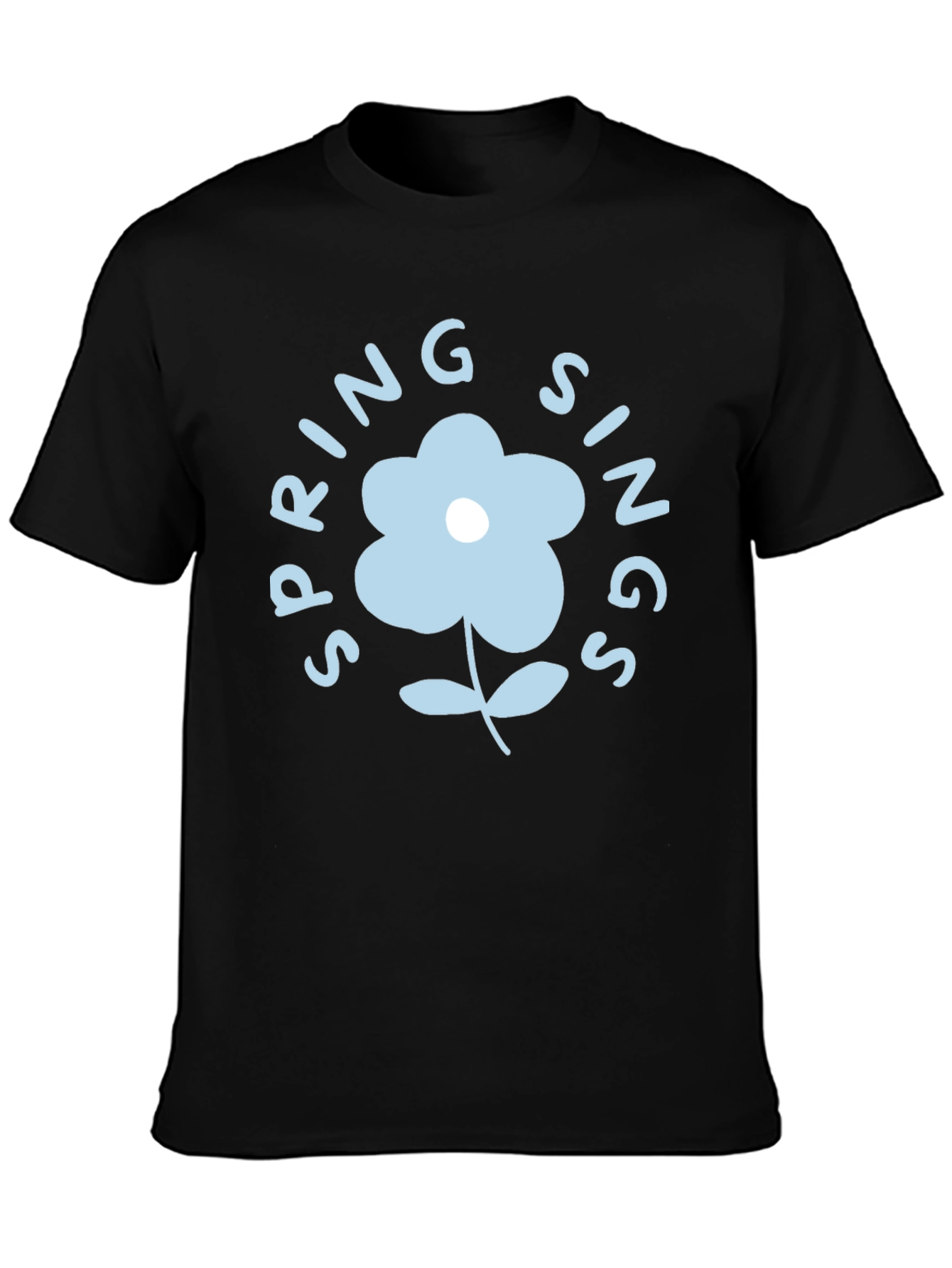 Spring Sings Flower Graphic Tee - Black