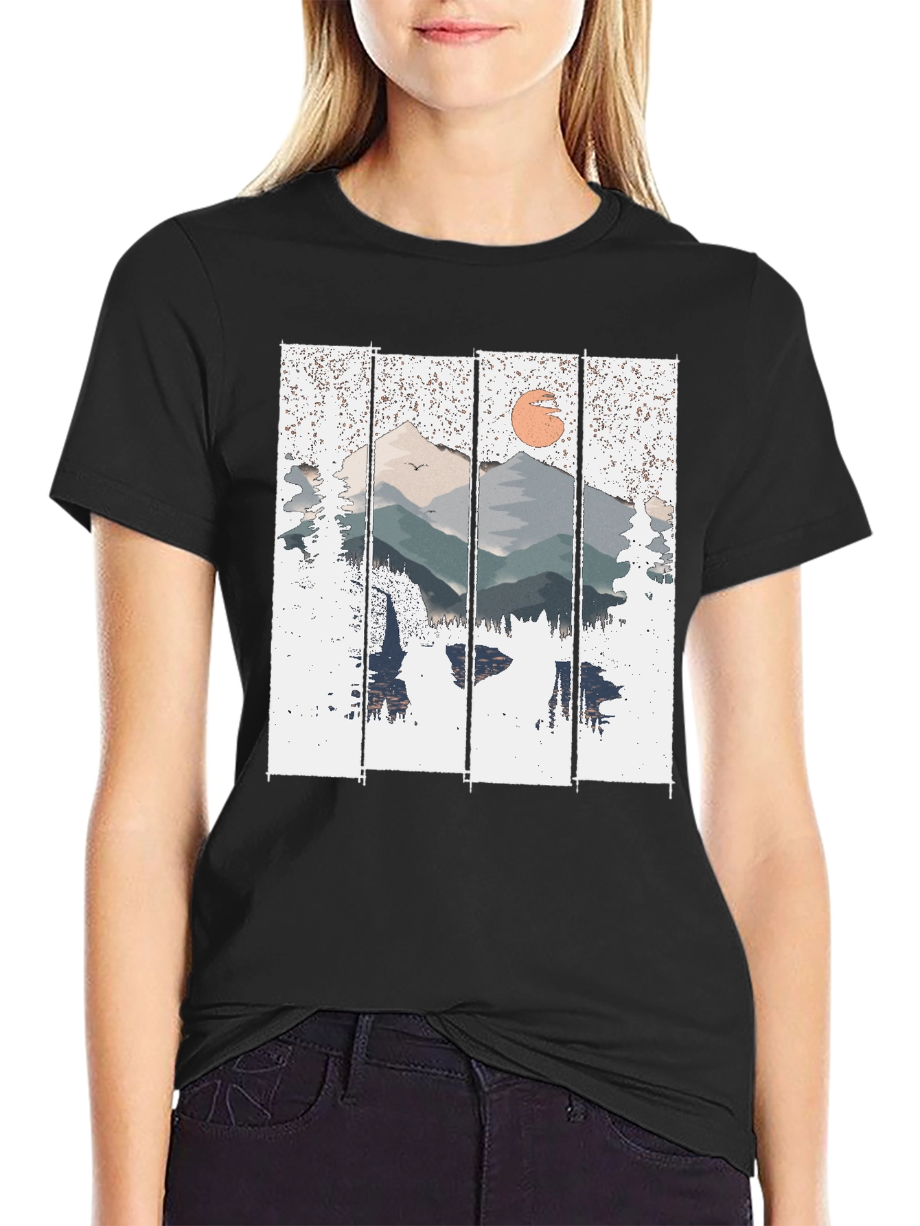 Mountain Sunset Graphic Tee - Nature Inspired Shirt