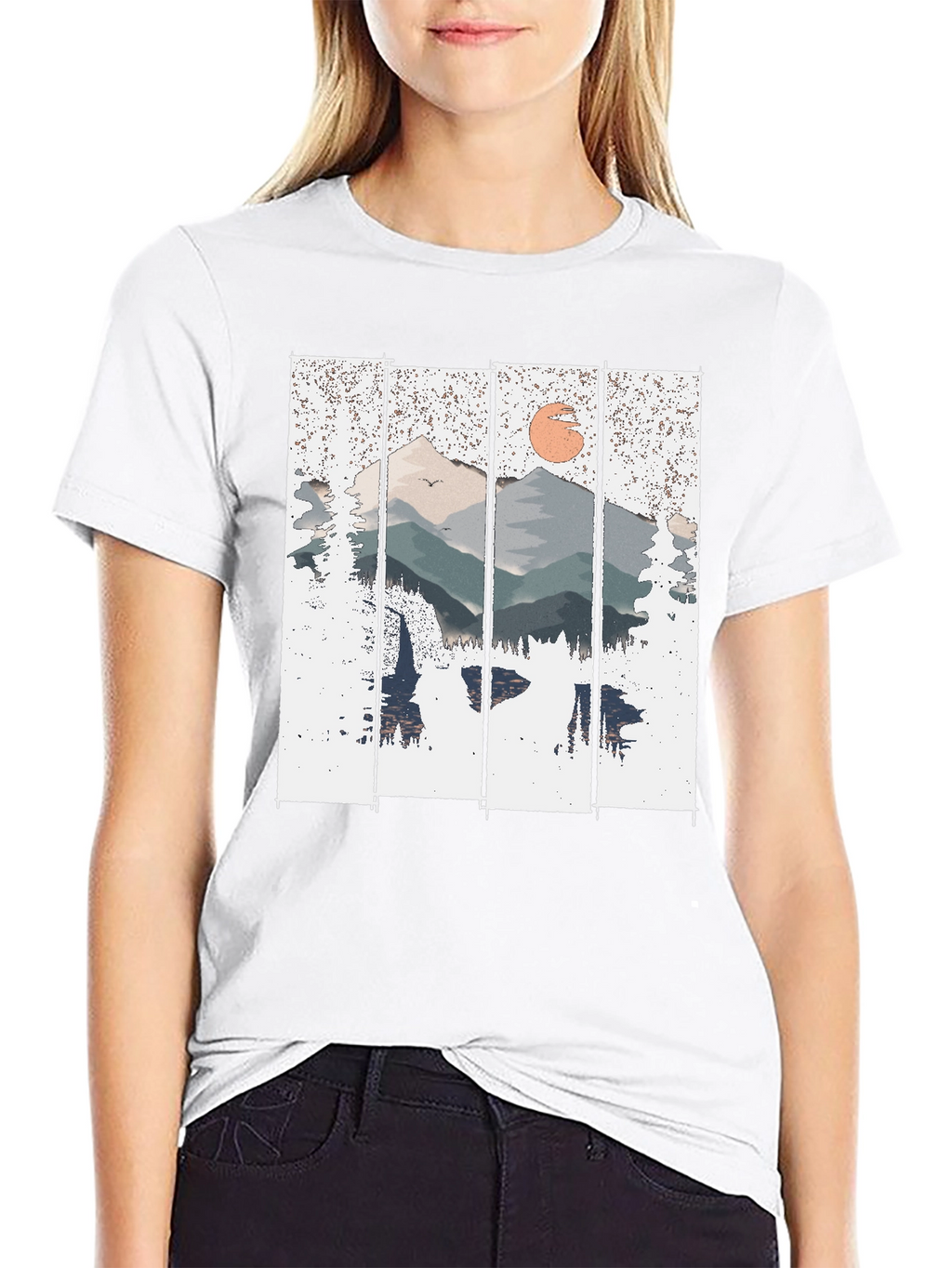Mountain Sunset Graphic Tee - Nature Inspired Shirt
