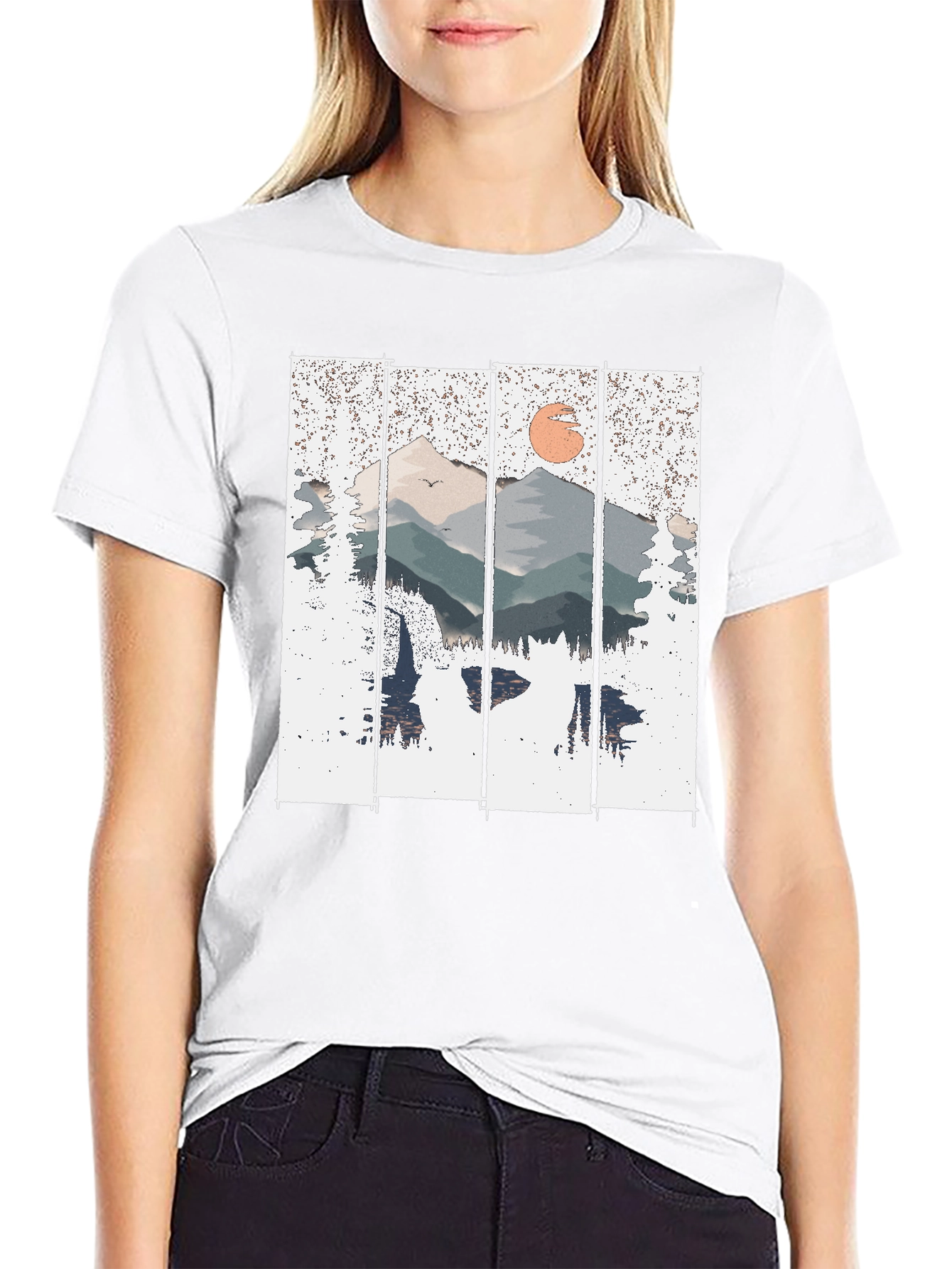 Mountain Sunset Graphic Tee - Nature Inspired Shirt