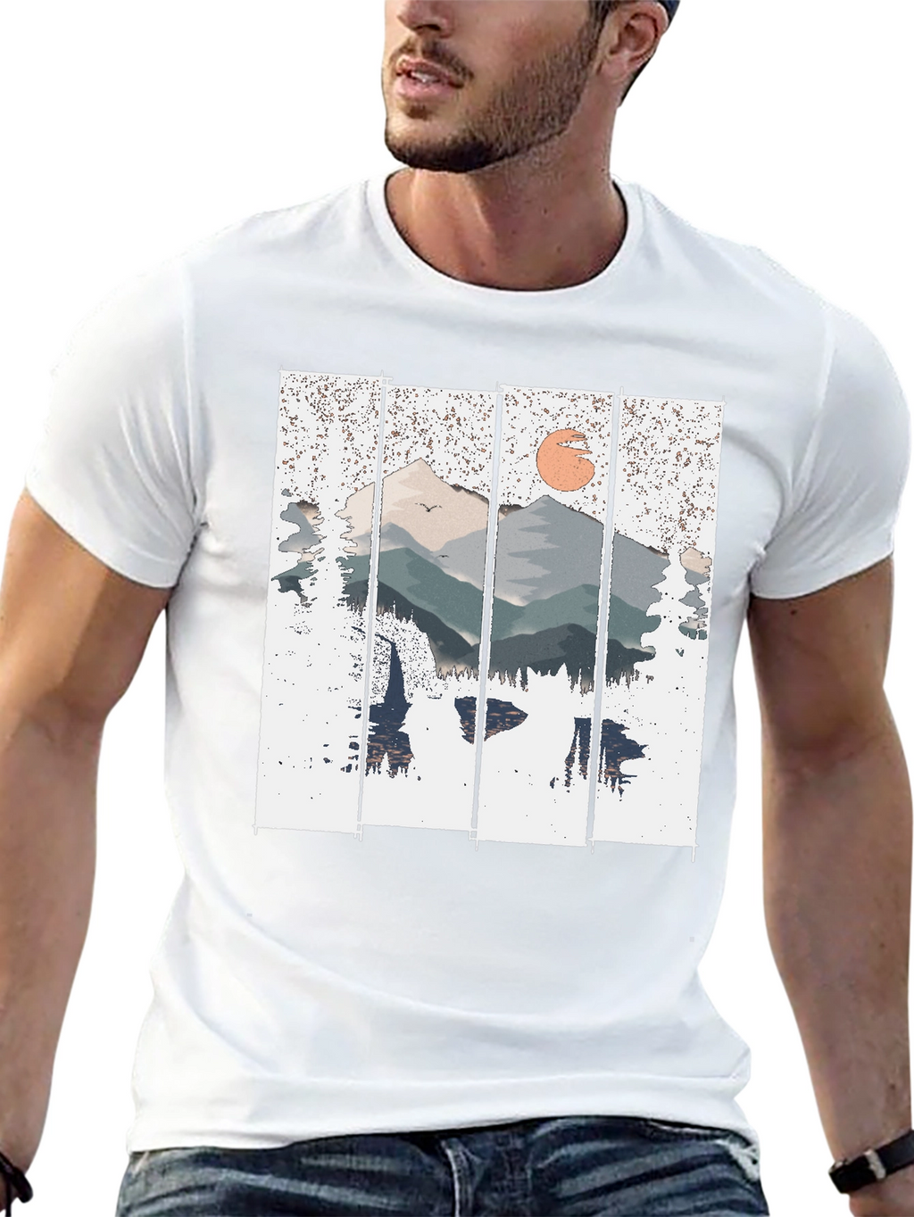 Mountain Sunset Graphic Tee - Nature Inspired Shirt
