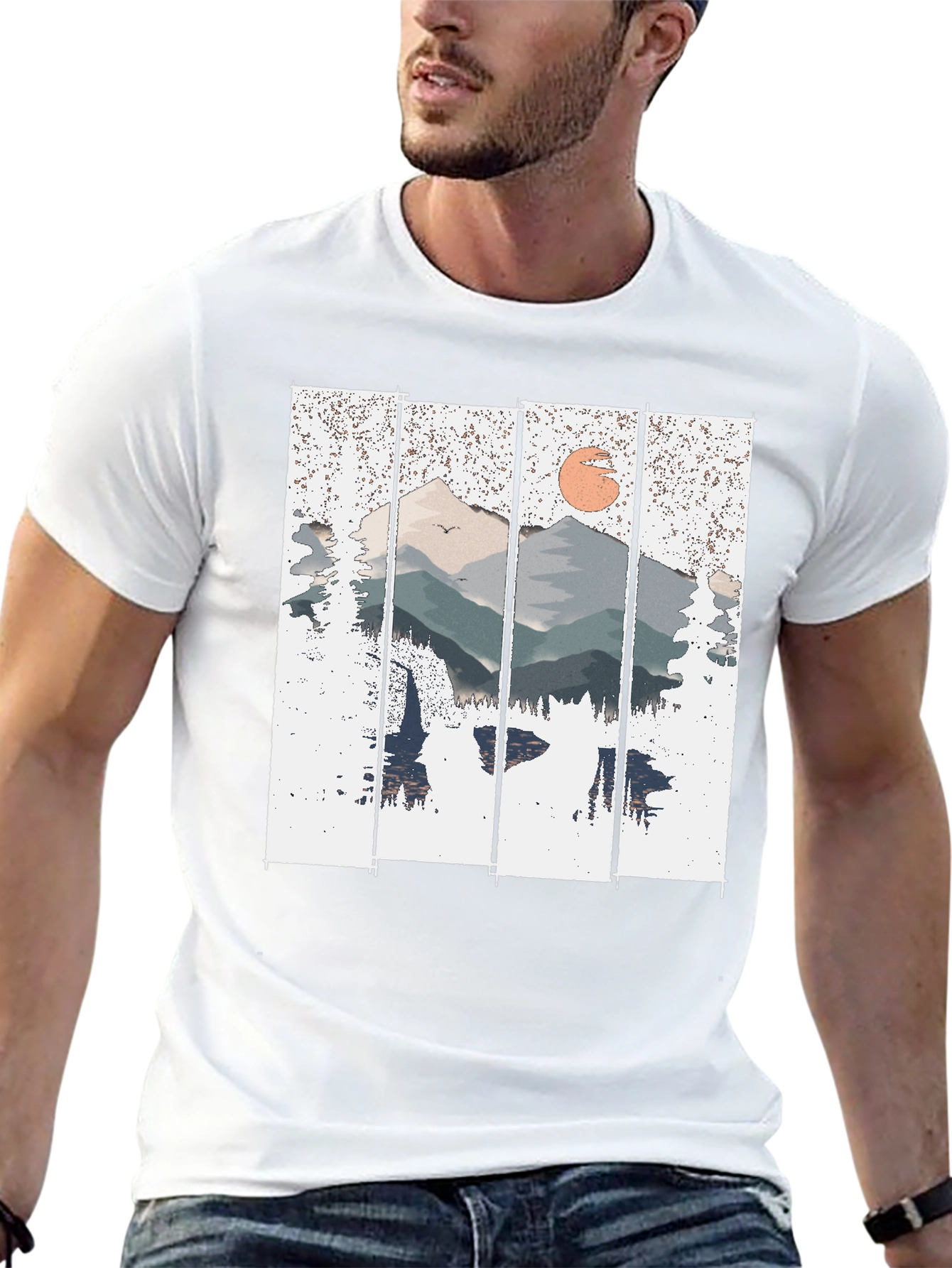 Mountain Sunset Graphic Tee - Nature Inspired Shirt