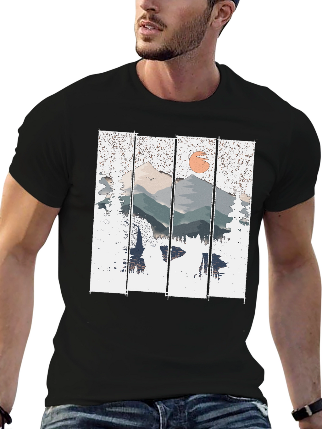 Mountain Sunset Graphic Tee - Nature Inspired Shirt