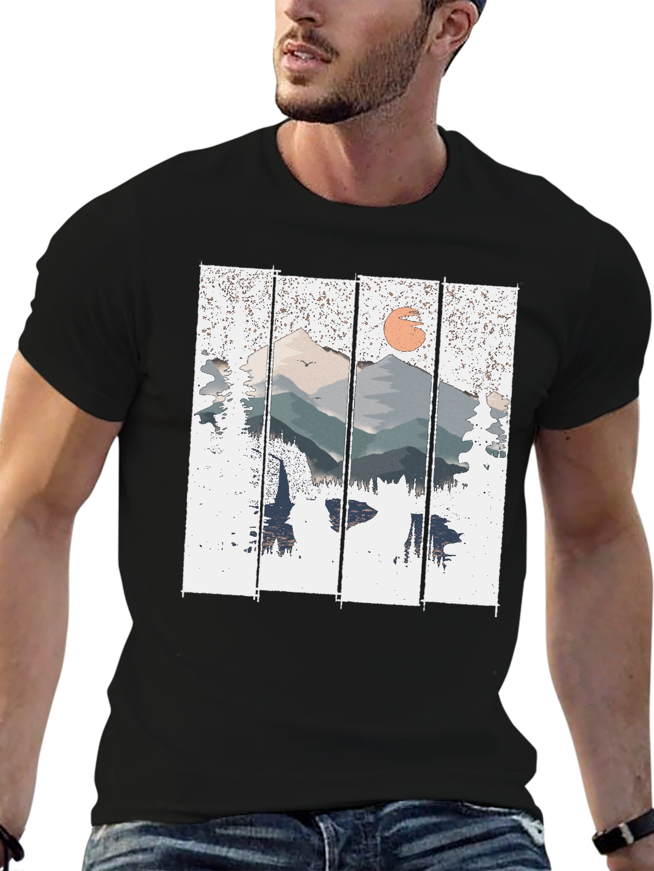Mountain Sunset Graphic Tee - Nature Inspired Shirt