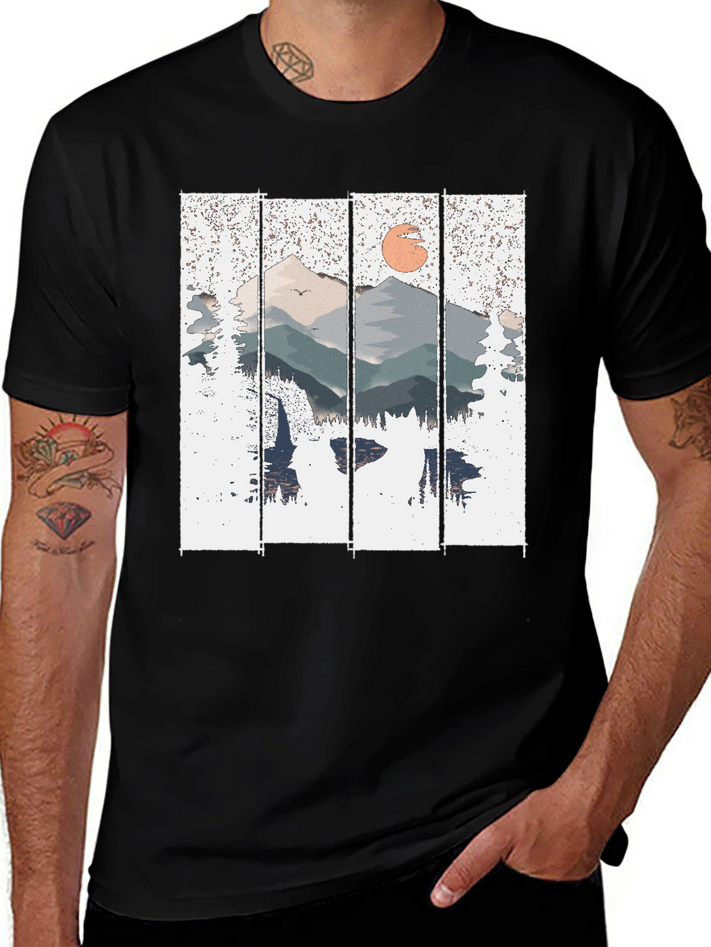 Mountain Sunset Graphic Tee - Nature Inspired Shirt