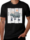 Mountain Sunset Graphic Tee - Nature Inspired Shirt