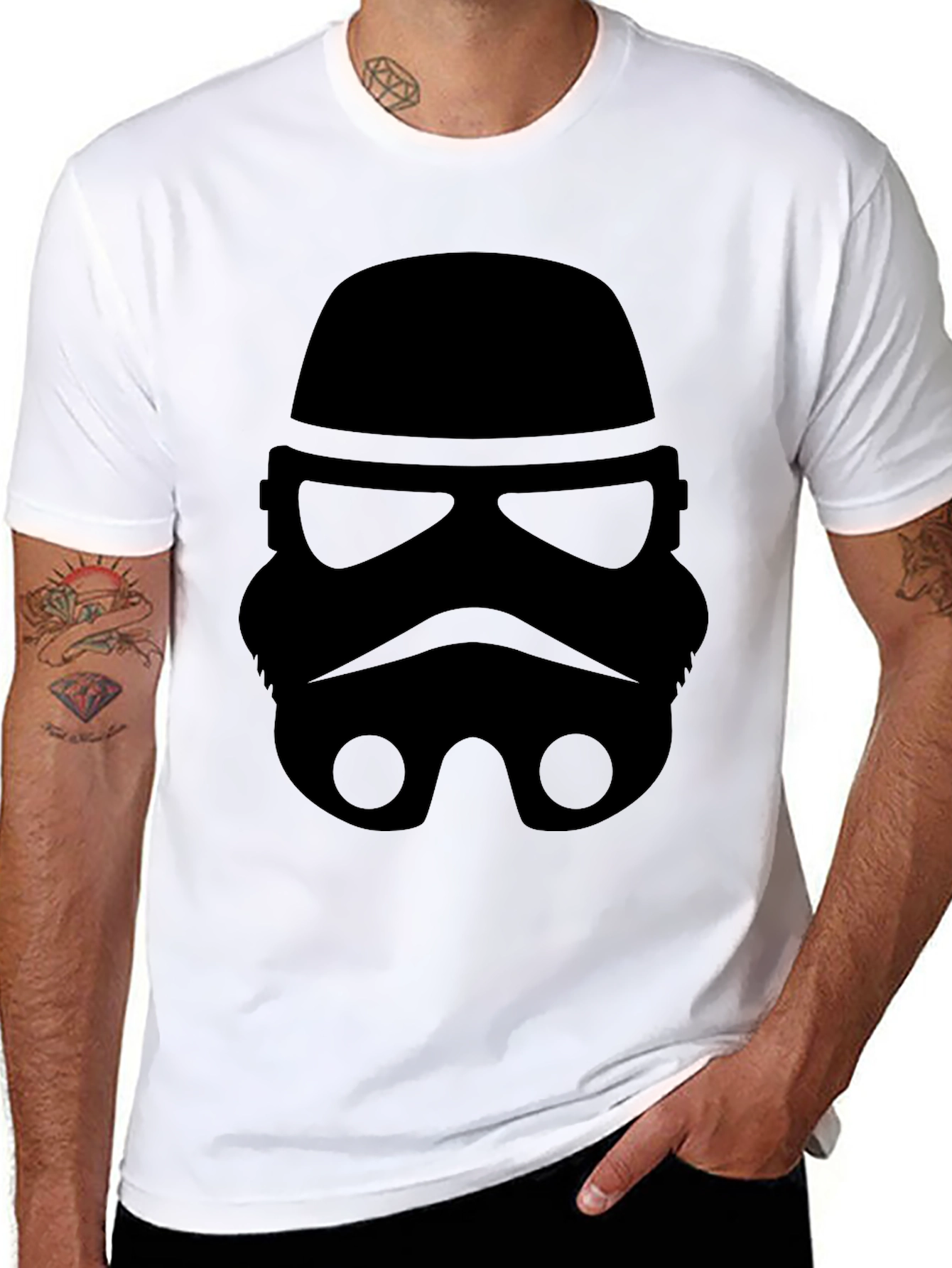 Stormtrooper Graphic Tee - Black Cotton Blend