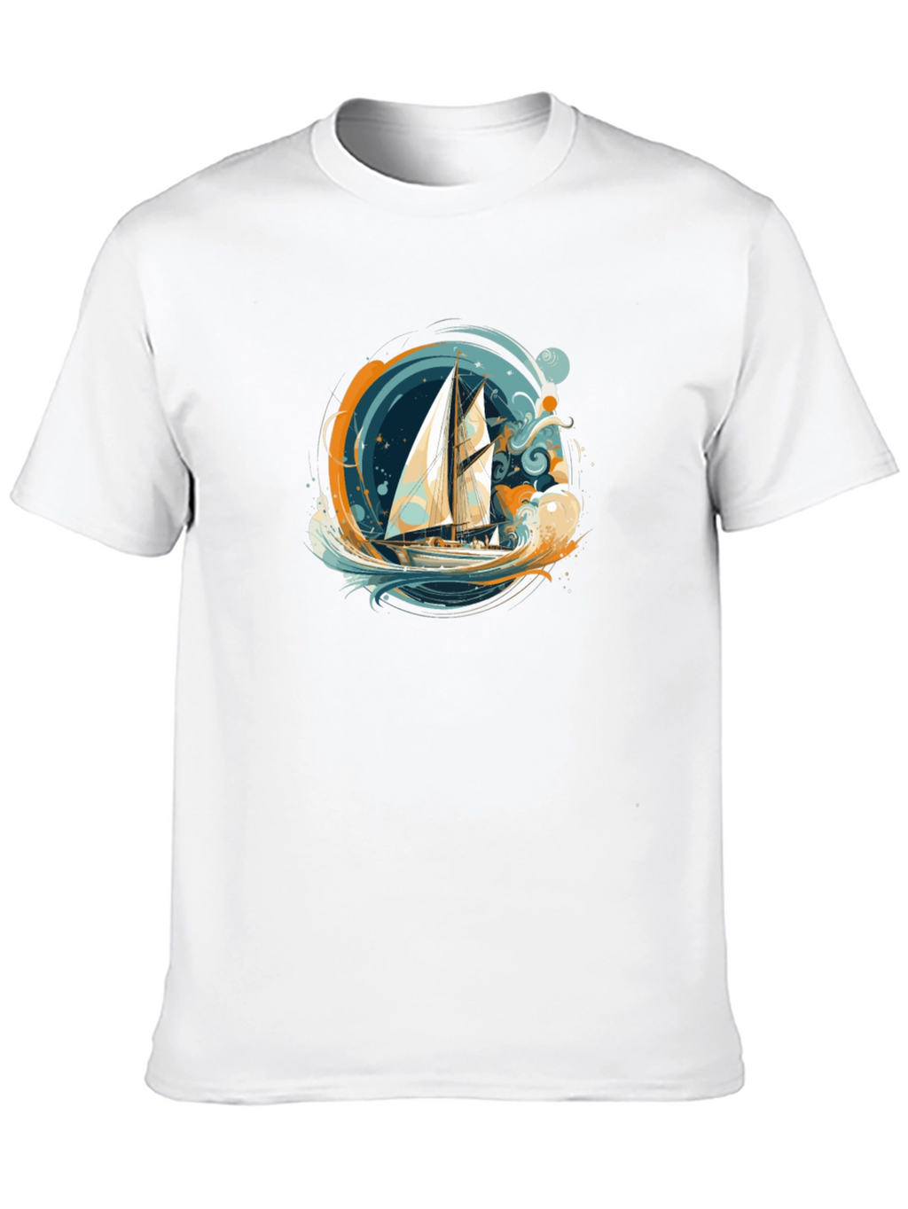 Nautical Sailboat Graphic Tee - Black
