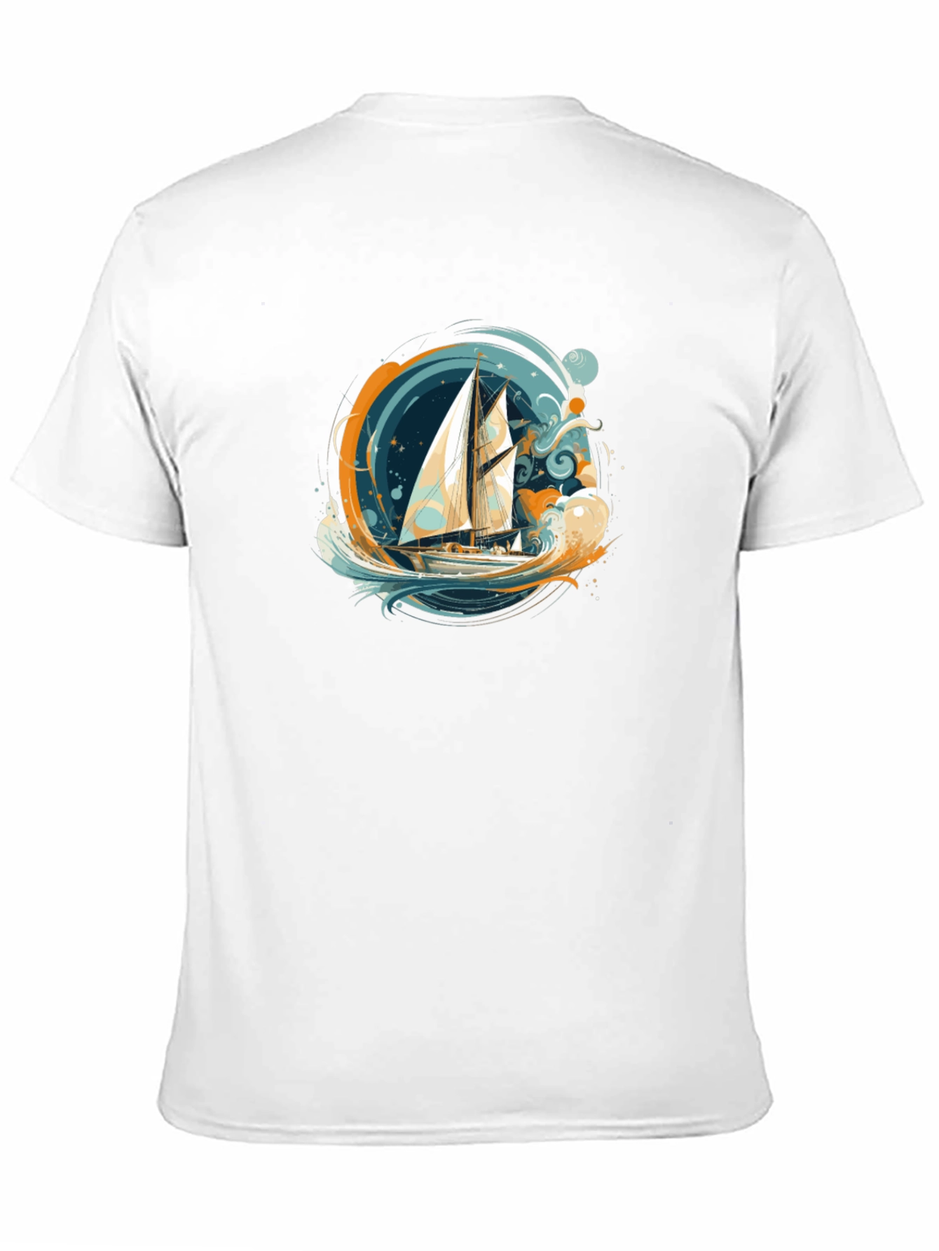 Nautical Sailboat Graphic Tee - Black