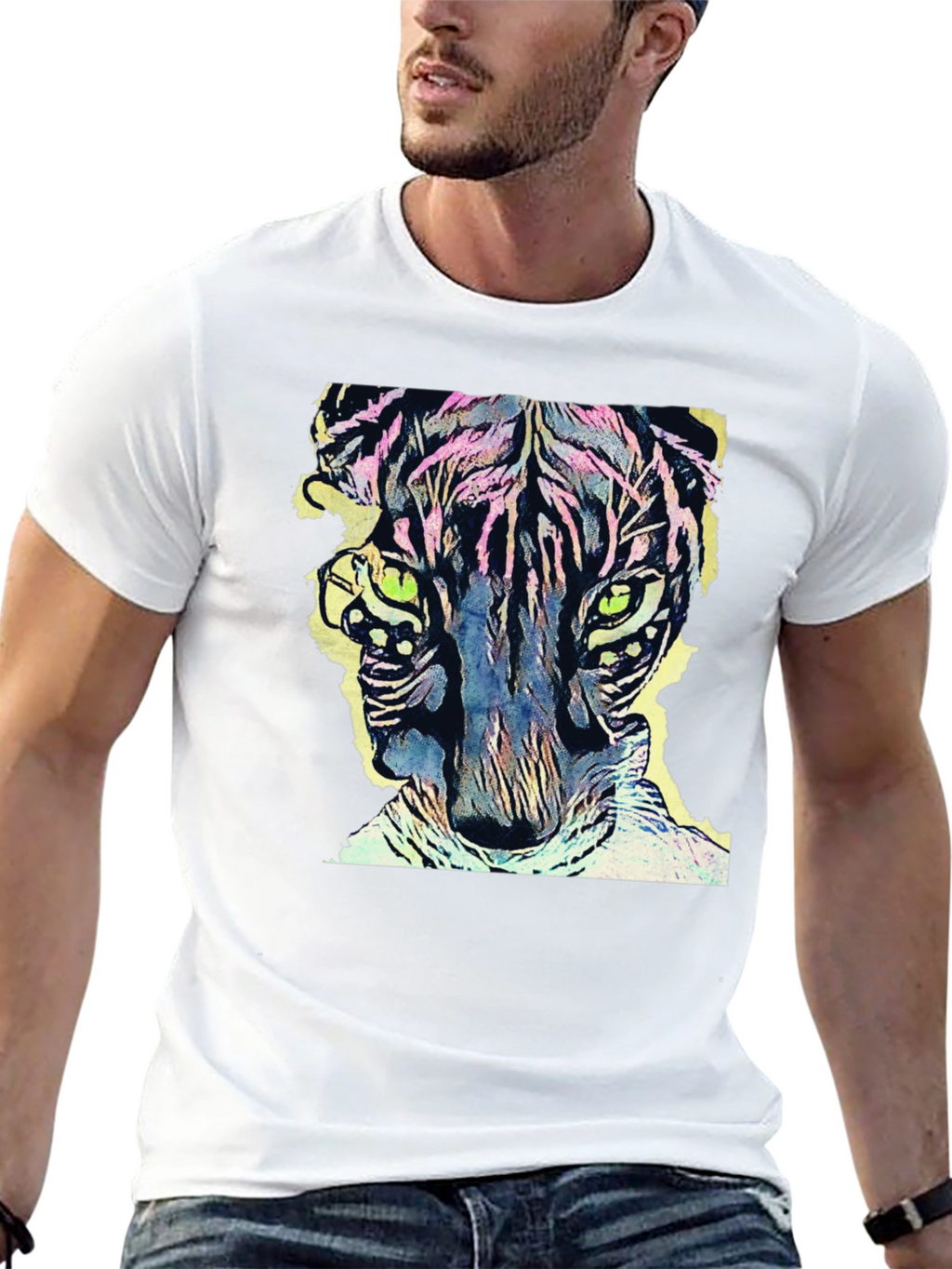 Vibrant Tiger Graphic Tee - Cool Animal Design