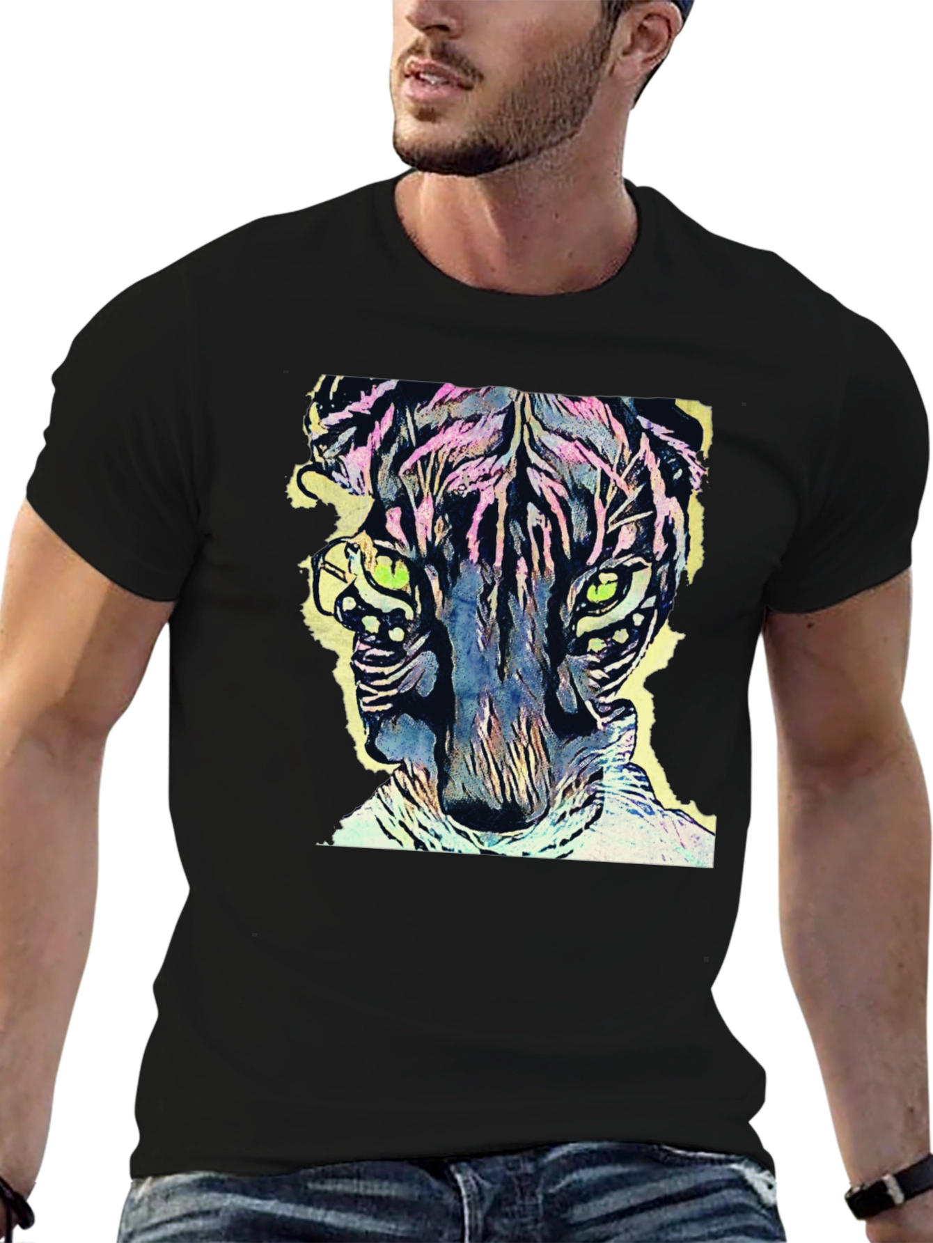 Vibrant Tiger Graphic Tee - Cool Animal Design