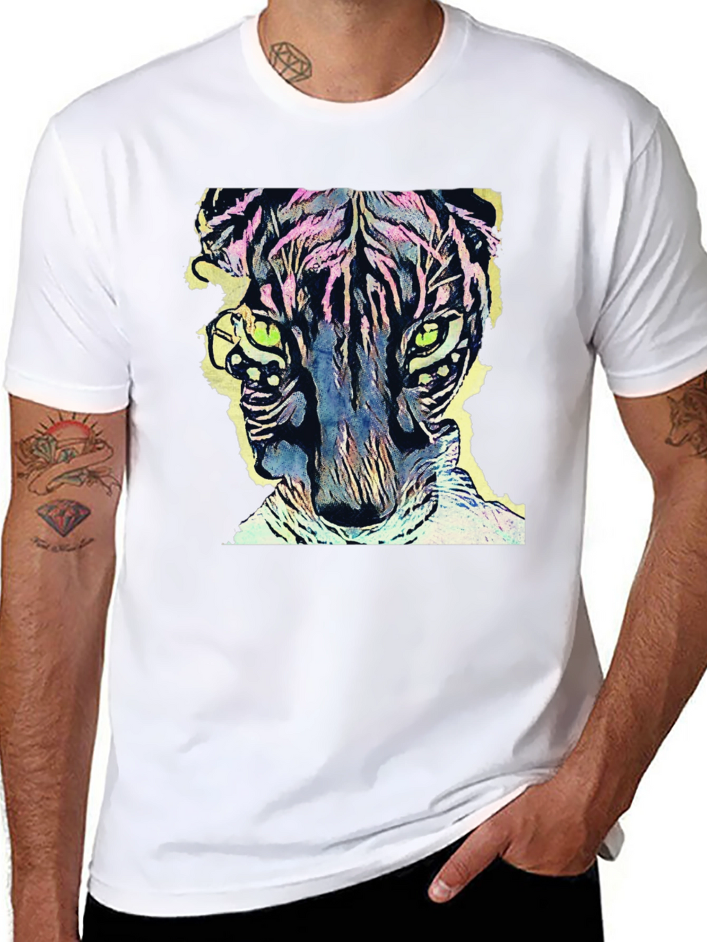 Vibrant Tiger Graphic Tee - Cool Animal Design