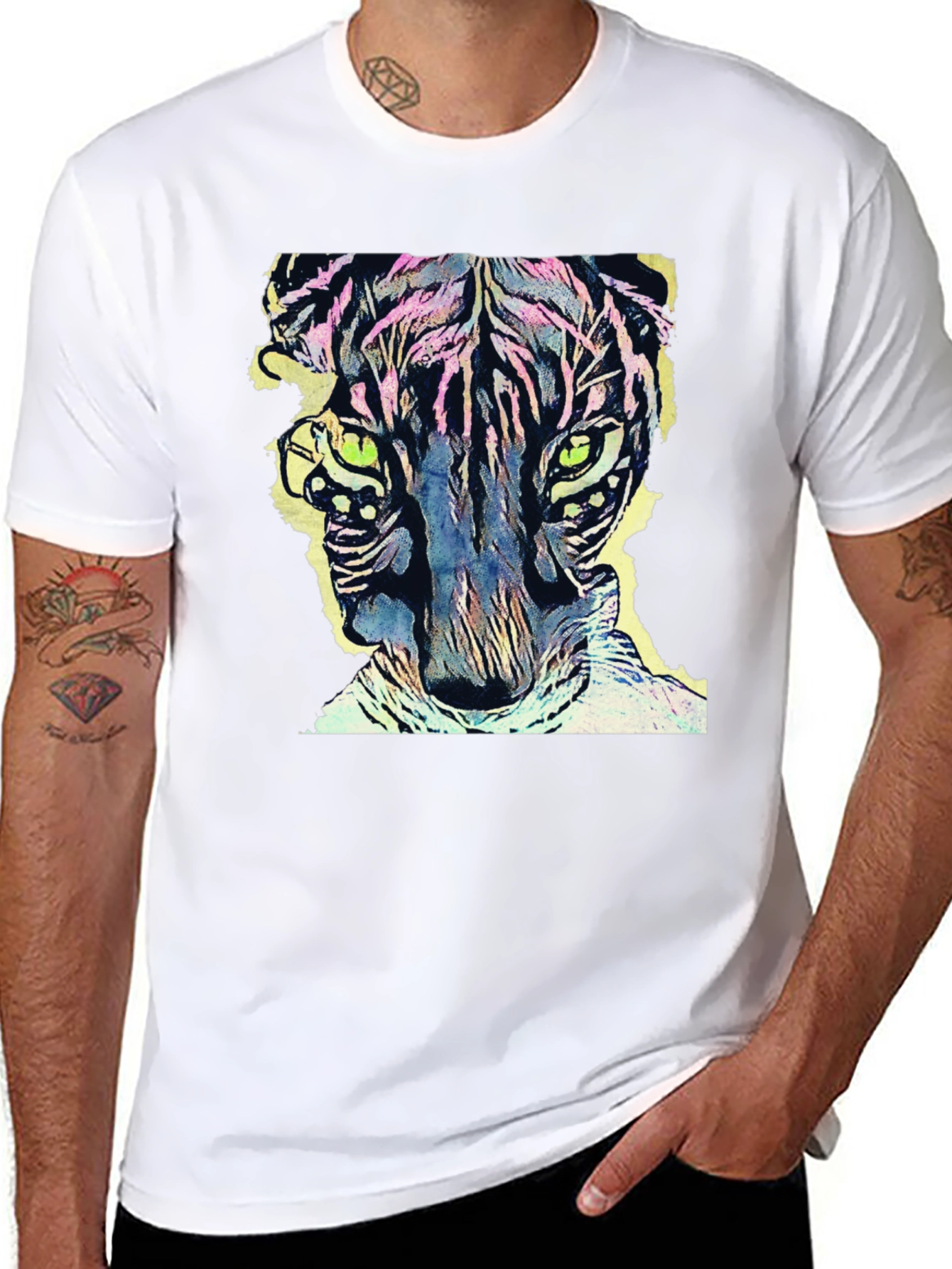 Vibrant Tiger Graphic Tee - Cool Animal Design