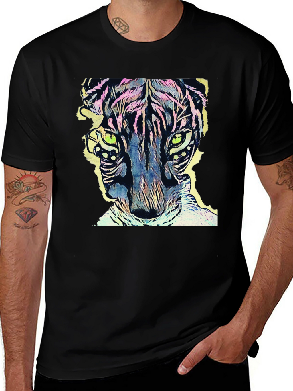 Vibrant Tiger Graphic Tee - Cool Animal Design