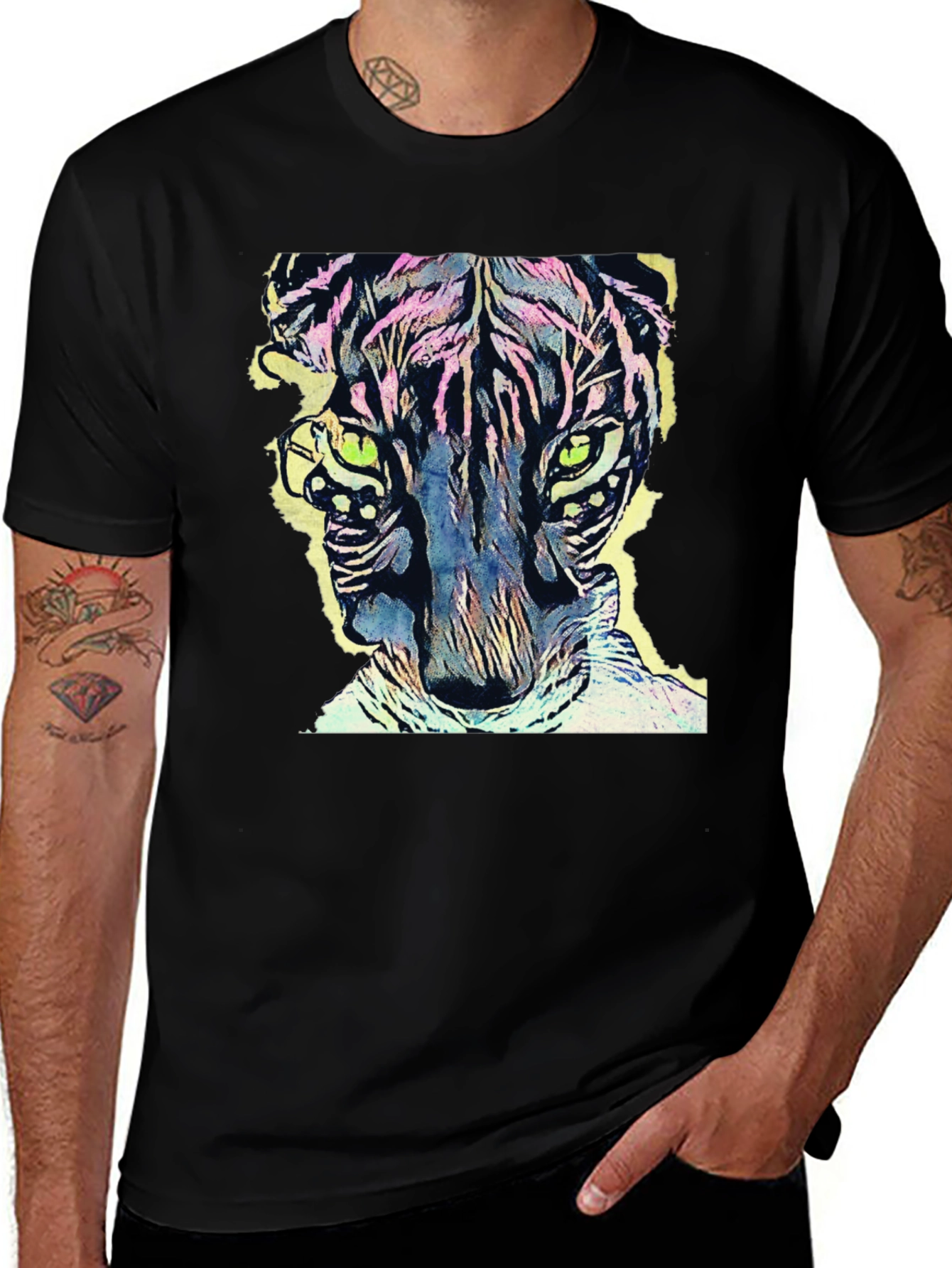 Vibrant Tiger Graphic Tee - Cool Animal Design