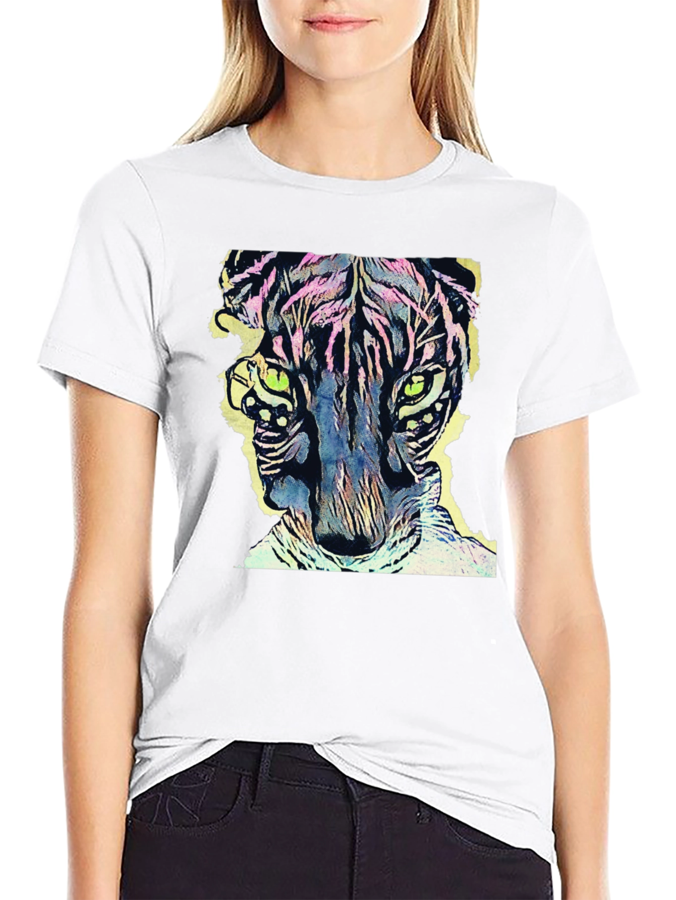 Vibrant Tiger Graphic Tee - Cool Animal Design