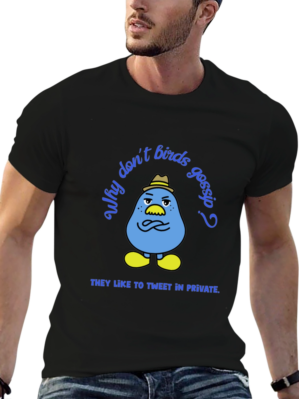 Funny Tweet in Private Bird Graphic T-Shirt