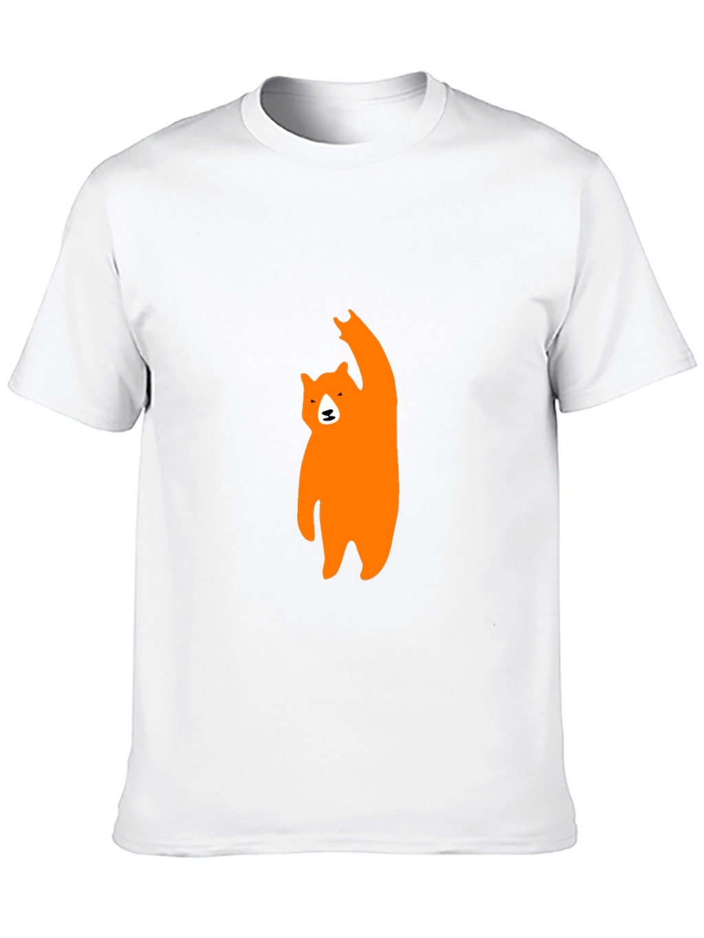 Mens Black T-Shirt with Orange Bear Graphic