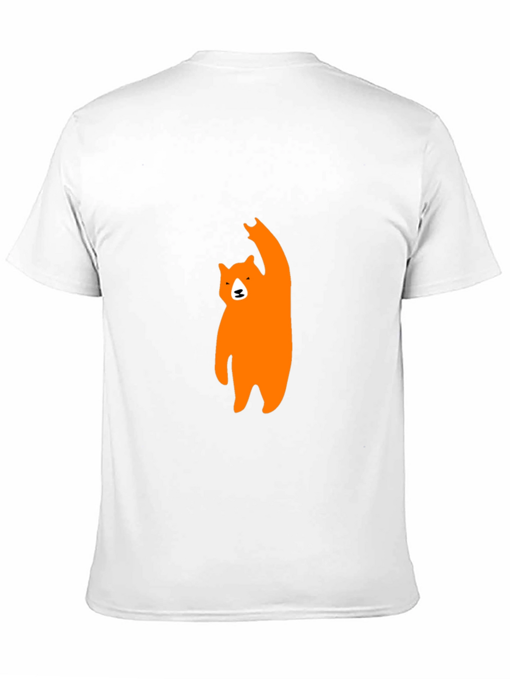 Mens Black T-Shirt with Orange Bear Graphic
