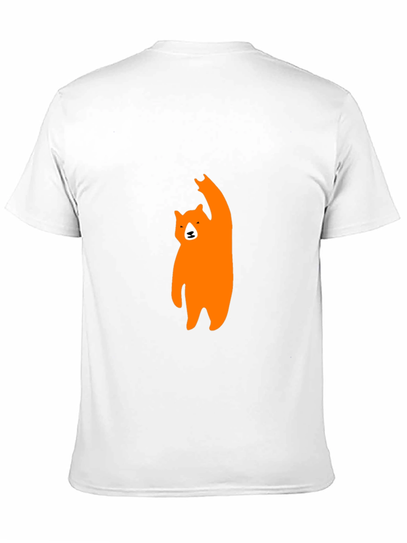 Mens Black T-Shirt with Orange Bear Graphic