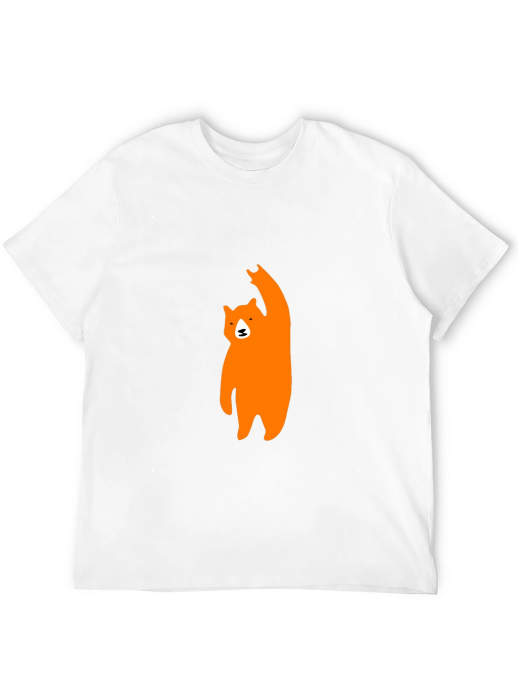 Mens Black T-Shirt with Orange Bear Graphic