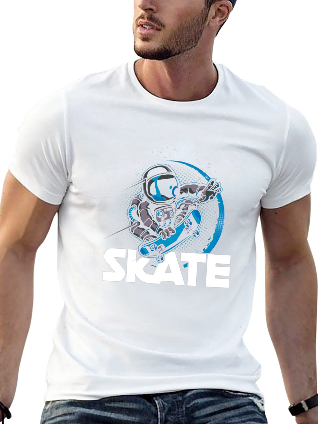 Astronaut Skate T-Shirt Cool Graphic Tee