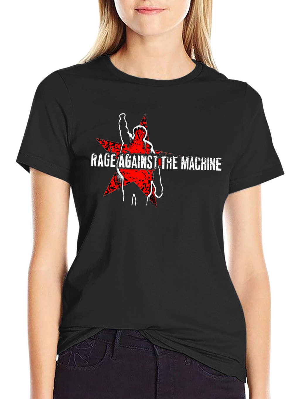 Rage Against the Machine Graphic Print Black T-Shirt