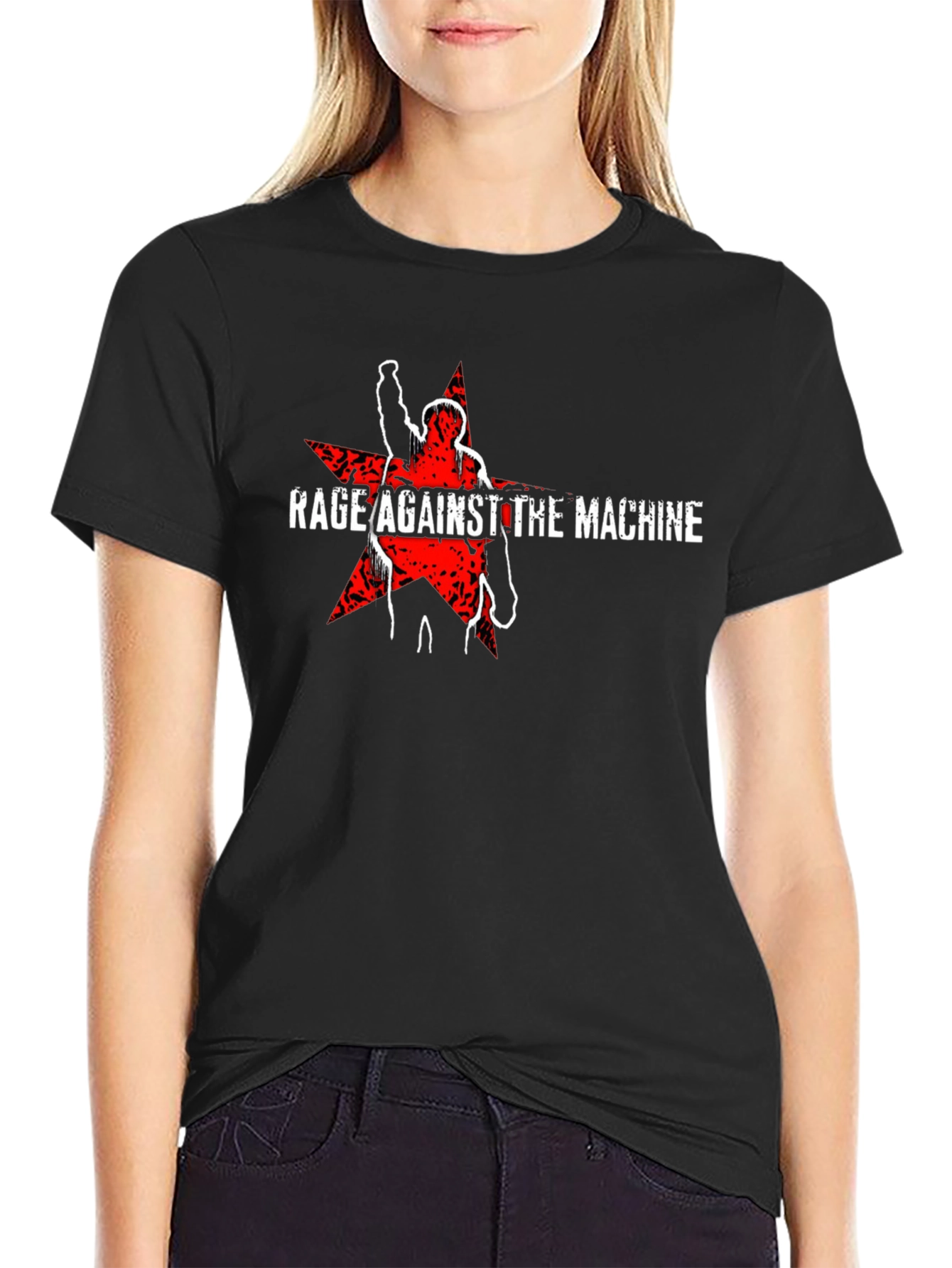 Rage Against the Machine Graphic Print Black T-Shirt