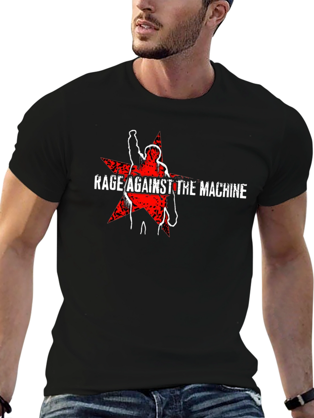 Rage Against the Machine Graphic Print Black T-Shirt