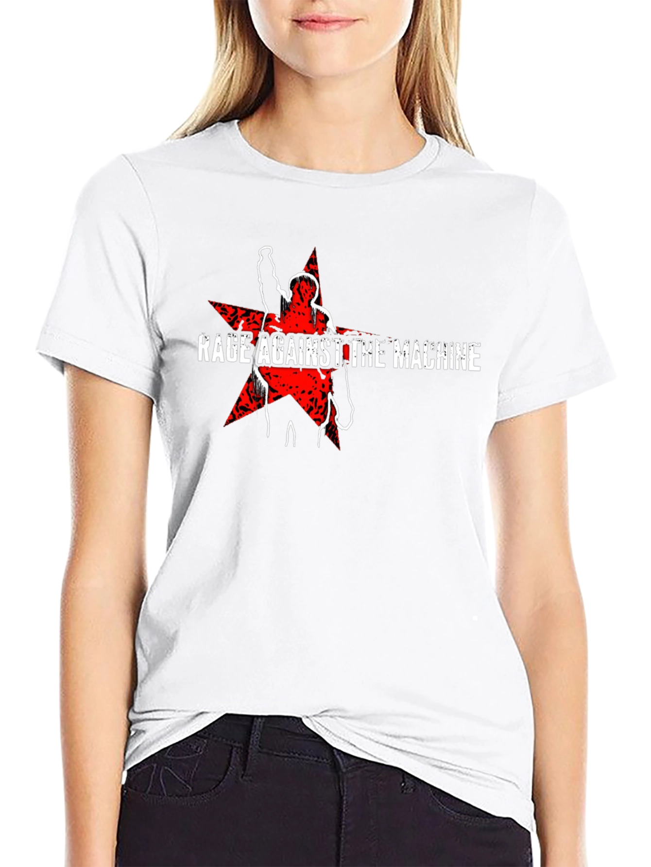Rage Against the Machine Graphic Print Black T-Shirt